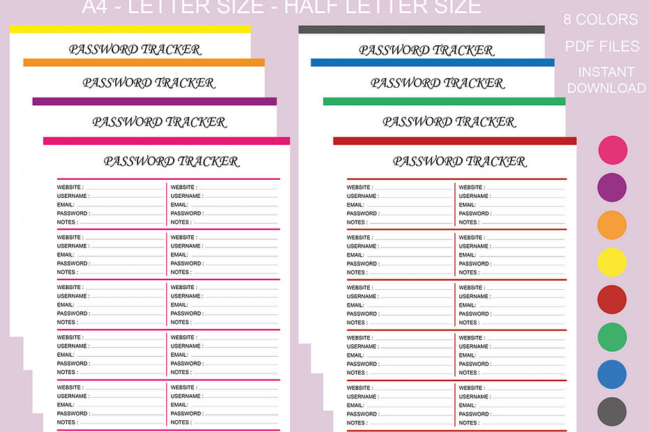 Free Printable Password Tracker